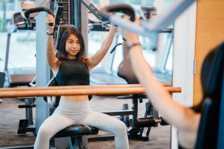 young woman exercising